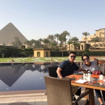 Breakfast by the pyramid!